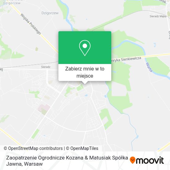 Mapa Zaopatrzenie Ogrodnicze Kozana & Matusiak Spółka Jawna