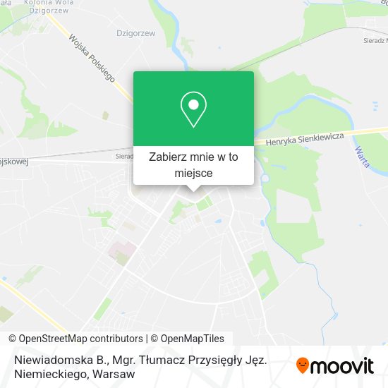 Mapa Niewiadomska B., Mgr. Tłumacz Przysięgły Jęz. Niemieckiego