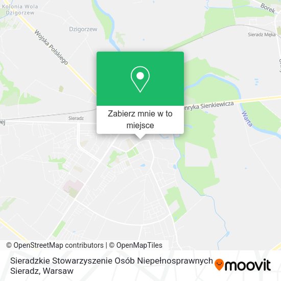 Mapa Sieradzkie Stowarzyszenie Osób Niepełnosprawnych Sieradz