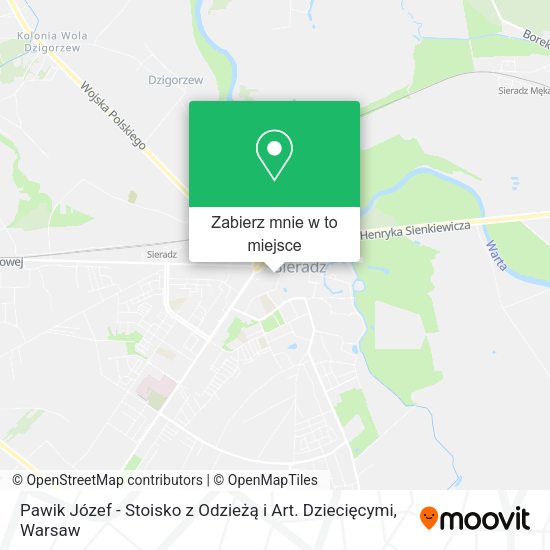 Mapa Pawik Józef - Stoisko z Odzieżą i Art. Dziecięcymi