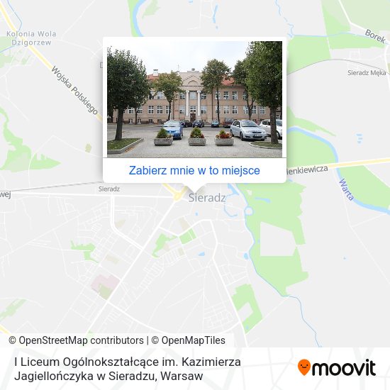 Mapa I Liceum Ogólnokształcące im. Kazimierza Jagiellończyka w Sieradzu