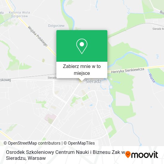 Mapa Osrodek Szkoleniowy Centrum Nauki i Biznesu Zak w Sieradzu