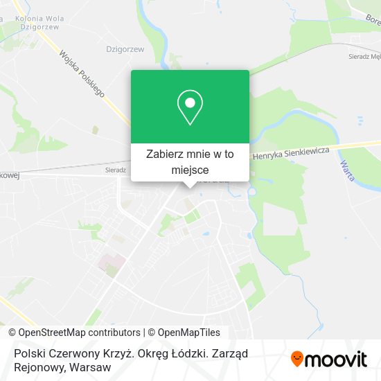 Mapa Polski Czerwony Krzyż. Okręg Łódzki. Zarząd Rejonowy