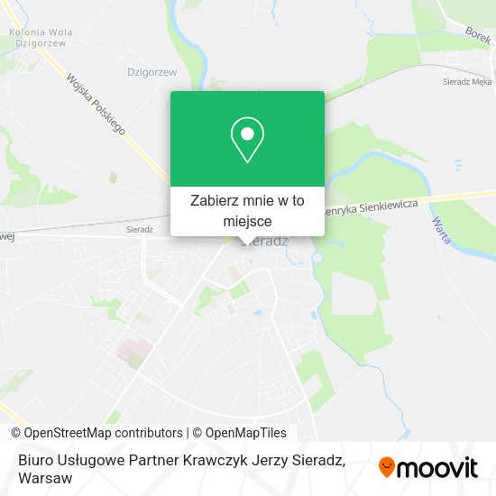 Mapa Biuro Usługowe Partner Krawczyk Jerzy Sieradz