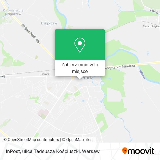 Mapa InPost, ulica Tadeusza Kościuszki