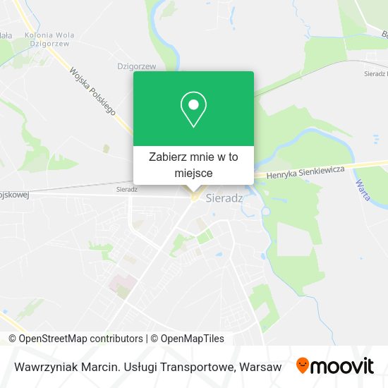 Mapa Wawrzyniak Marcin. Usługi Transportowe