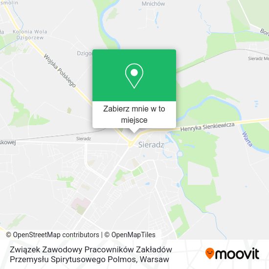 Mapa Związek Zawodowy Pracowników Zakładów Przemysłu Spirytusowego Polmos