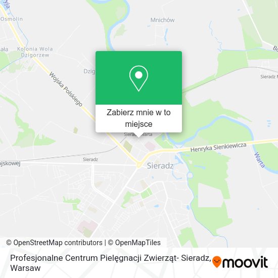 Mapa Profesjonalne Centrum Pielęgnacji Zwierząt- Sieradz