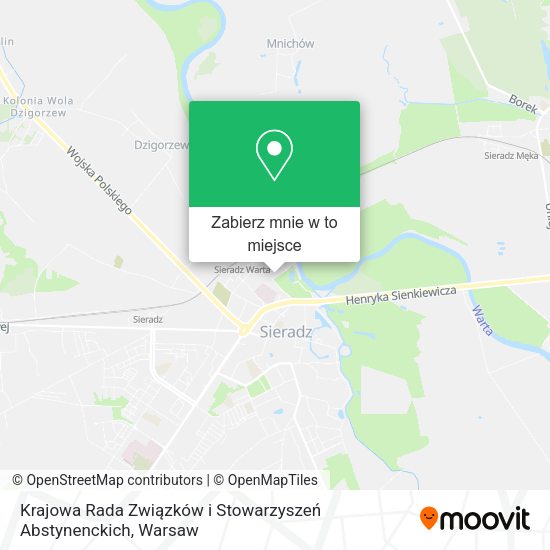 Mapa Krajowa Rada Związków i Stowarzyszeń Abstynenckich