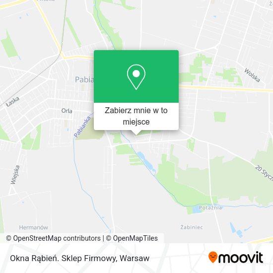 Mapa Okna Rąbień. Sklep Firmowy