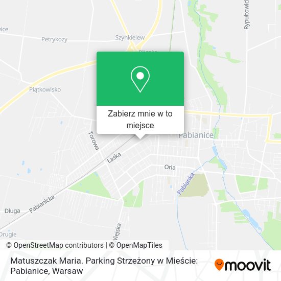 Mapa Matuszczak Maria. Parking Strzeżony w Mieście: Pabianice