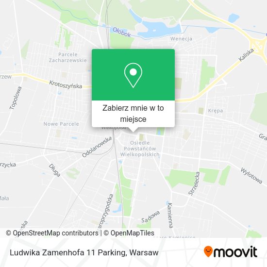 Mapa Ludwika Zamenhofa 11 Parking