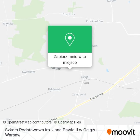 Mapa Szkoła Podstawowa im. Jana Pawła II w Ociążu