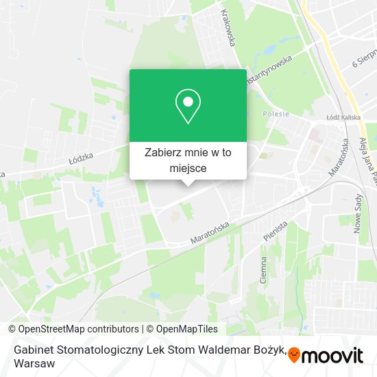 Mapa Gabinet Stomatologiczny Lek Stom Waldemar Bożyk