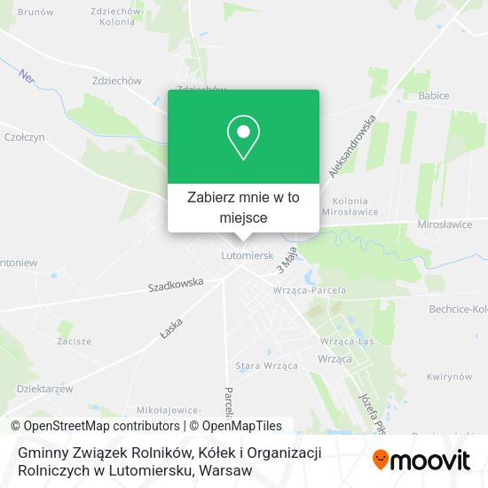 Mapa Gminny Związek Rolników, Kółek i Organizacji Rolniczych w Lutomiersku