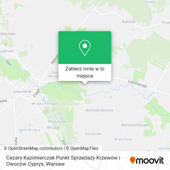 Mapa Cezary Kazimierczak Punkt Sprzedaży Krzewów i Owoców Cyprys