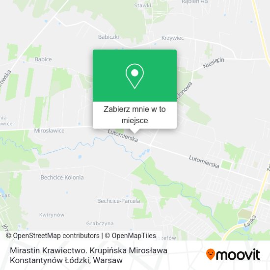 Mapa Mirastin Krawiectwo. Krupińska Mirosława Konstantynów Łódzki