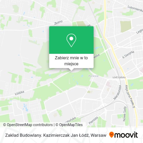 Mapa Zakład Budowlany. Kazimierczak Jan Łódź