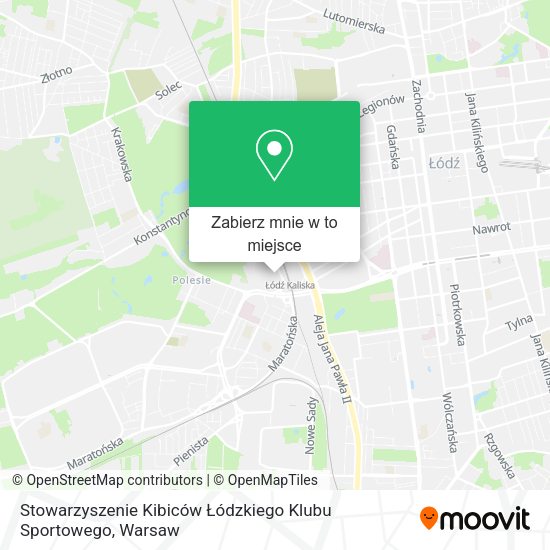 Mapa Stowarzyszenie Kibiców Łódzkiego Klubu Sportowego