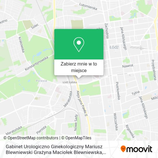 Mapa Gabinet Urologiczno Ginekologiczny Mariusz Blewniewski Grażyna Maciołek Blewniewska