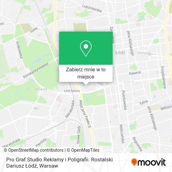 Mapa Pro Graf Studio Reklamy i Poligrafii. Rostalski Dariusz Łódź