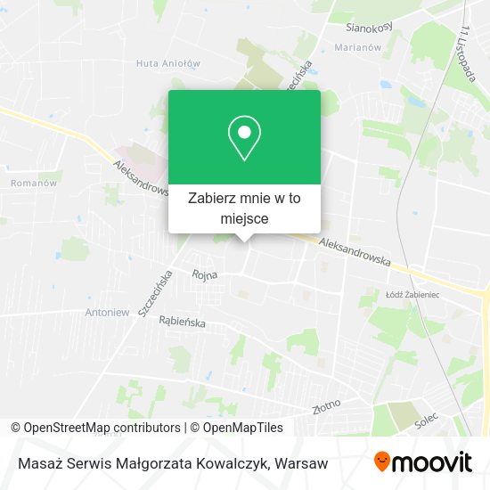 Mapa Masaż Serwis Małgorzata Kowalczyk