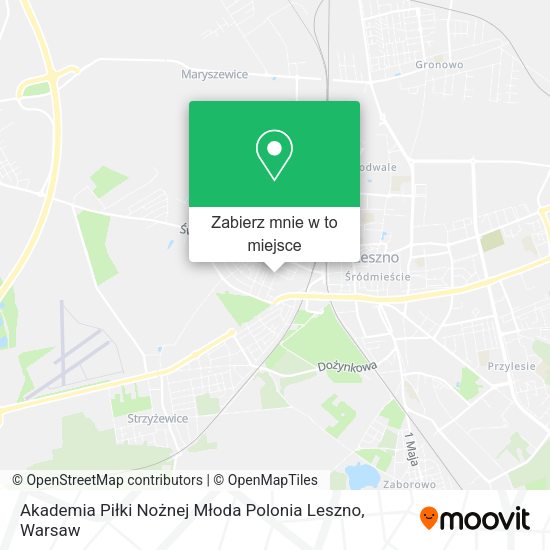 Mapa Akademia Piłki Nożnej Młoda Polonia Leszno