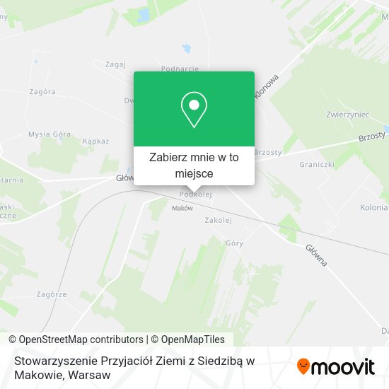 Mapa Stowarzyszenie Przyjaciół Ziemi z Siedzibą w Makowie