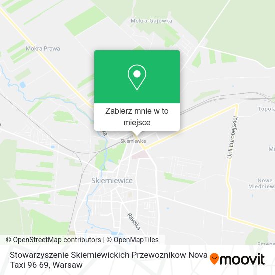 Mapa Stowarzyszenie Skierniewickich Przewoznikow Nova Taxi 96 69