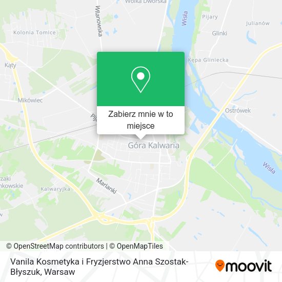 Mapa Vanila Kosmetyka i Fryzjerstwo Anna Szostak-Błyszuk