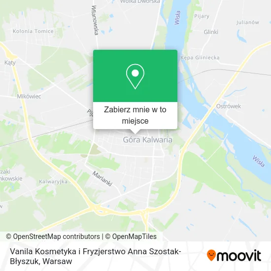 Mapa Vanila Kosmetyka i Fryzjerstwo Anna Szostak-Błyszuk