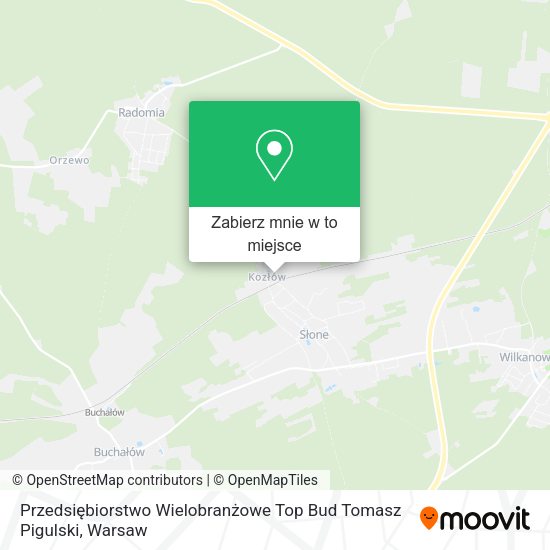 Mapa Przedsiębiorstwo Wielobranżowe Top Bud Tomasz Pigulski