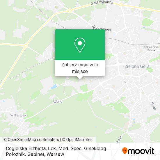 Mapa Cegielska Elżbieta, Lek. Med. Spec. Ginekolog Położnik. Gabinet