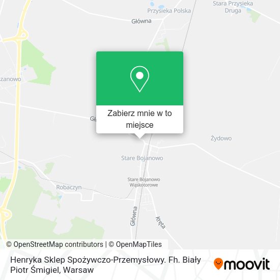 Mapa Henryka Sklep Spożywczo-Przemysłowy. Fh. Biały Piotr Śmigiel