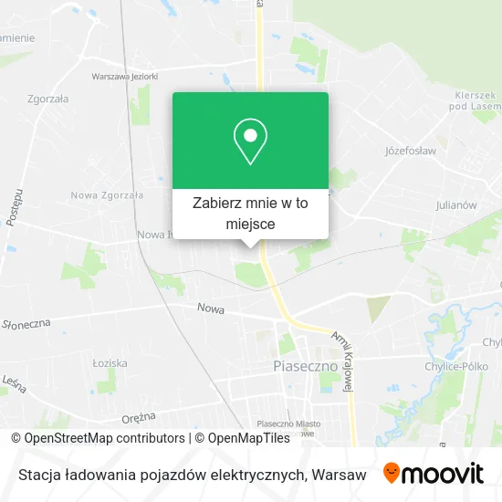 Mapa Stacja ładowania pojazdów elektrycznych