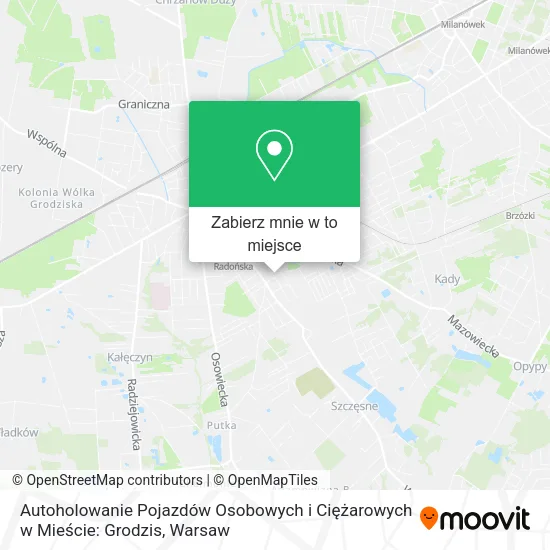 Mapa Autoholowanie Pojazdów Osobowych i Ciężarowych w Mieście: Grodzis