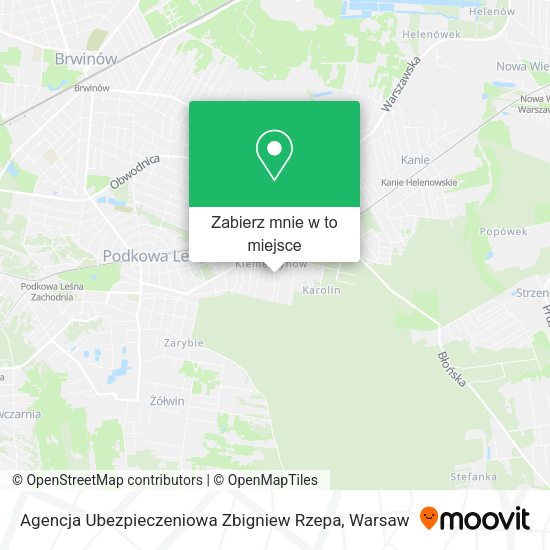 Mapa Agencja Ubezpieczeniowa Zbigniew Rzepa