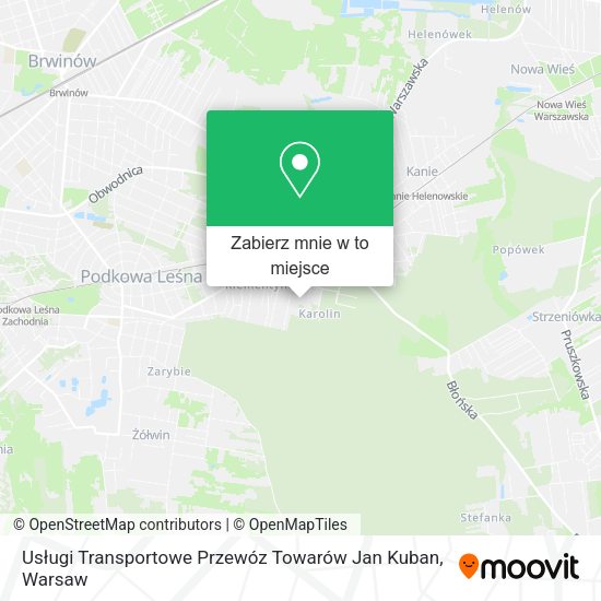 Mapa Usługi Transportowe Przewóz Towarów Jan Kuban