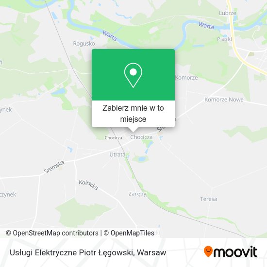 Mapa Usługi Elektryczne Piotr Łęgowski