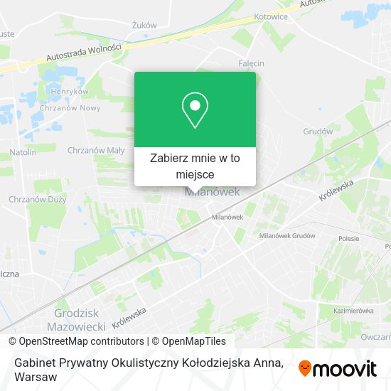 Mapa Gabinet Prywatny Okulistyczny Kołodziejska Anna