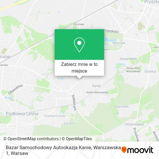 Mapa Bazar Samochodowy Autookazja Kanie, Warszawska 1