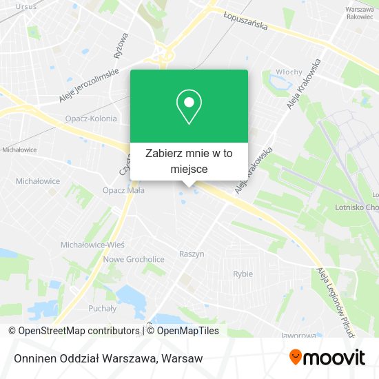 Mapa Onninen Oddział Warszawa