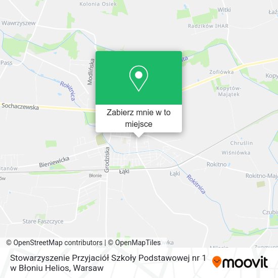 Mapa Stowarzyszenie Przyjaciół Szkoły Podstawowej nr 1 w Błoniu Helios