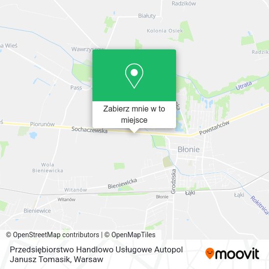 Mapa Przedsiębiorstwo Handlowo Usługowe Autopol Janusz Tomasik