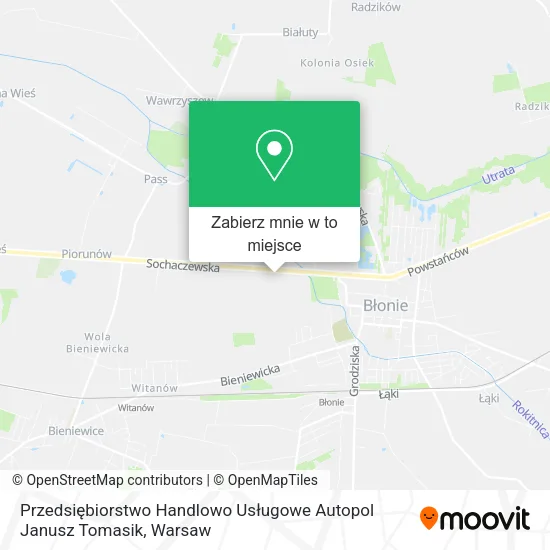 Mapa Przedsiębiorstwo Handlowo Usługowe Autopol Janusz Tomasik