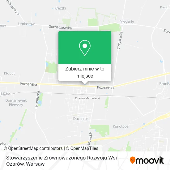 Mapa Stowarzyszenie Zrównoważonego Rozwoju Wsi Ożarów