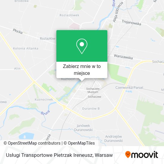 Mapa Usługi Transportowe Pietrzak Ireneusz