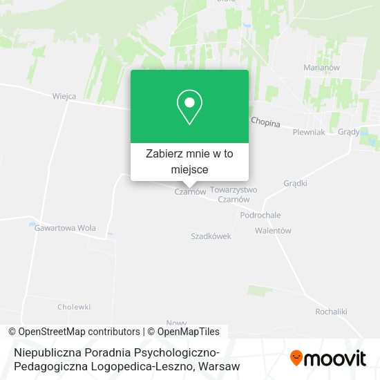 Mapa Niepubliczna Poradnia Psychologiczno-Pedagogiczna Logopedica-Leszno