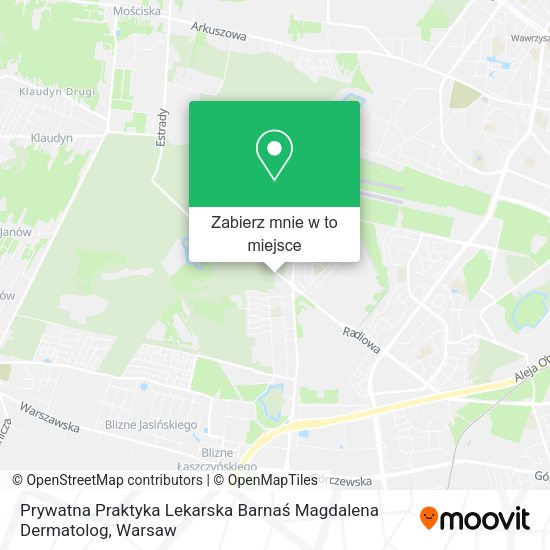 Mapa Prywatna Praktyka Lekarska Barnaś Magdalena Dermatolog