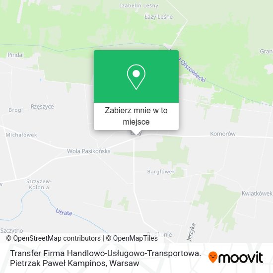 Mapa Transfer Firma Handlowo-Usługowo-Transportowa. Pietrzak Paweł Kampinos